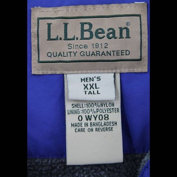 L.L. Bean Men's XXL Blue Wind Rain Hiking Full Zip Thick Fleece Lined Vest VTG - Picture 4 of 6